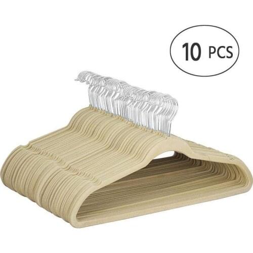 10 Pcs Flocking Clothes Hangers , 45cm Rotatable Drying Racks for Hotel Clothing Store , Seamless Anti-slip , Storage Rack