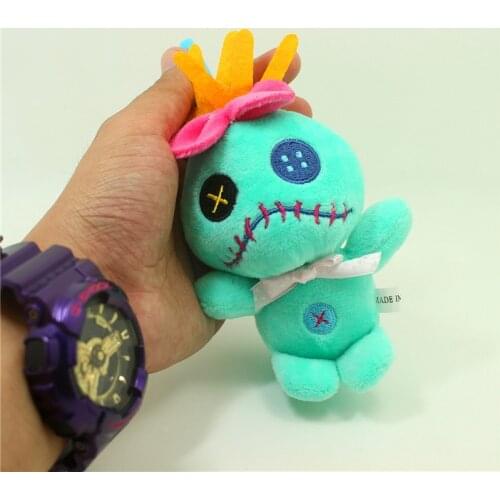 12piece 12cm Lilo and Stitch plush cartoon doll toys cute Scrump stuffed soft funny keychain pendant gift for kids