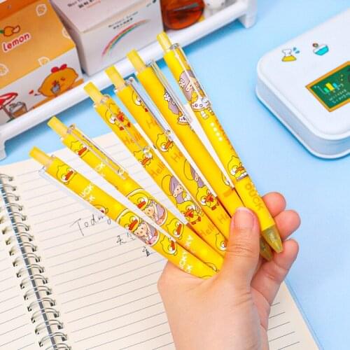 2pcs/lot Lucky duck Gel Pen Office Writing Supplies Kids Gift Kawaii Cartoons Pens School Office Writing Supplies Stationery