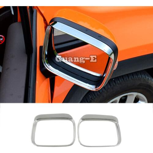 For Jeep Renegade 2017 2018 2019 2020 Car Body Rear Rearview Glass Mirror Rain Eyebrow Shield Sun Visor Shade ABS Chrome 2pcs