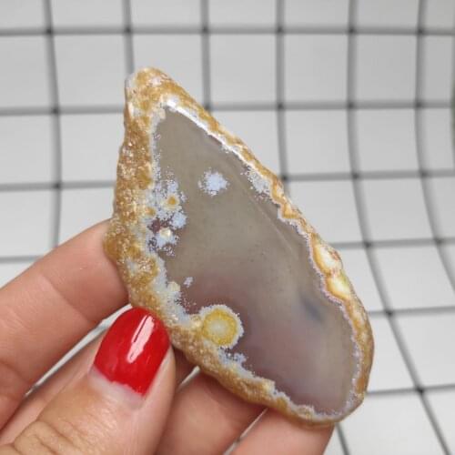 6-7cm 1pcs natural Agate Slice Coaster Brazil Raw Gemstone Crystal Ornament Home Decor random