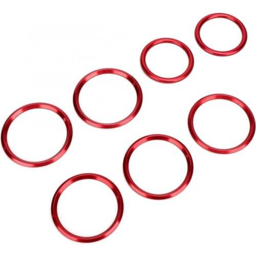 7pcs Red Air Vent Outlet Cover Ring Fits for Mercedes Benz C Class GLC/W205/C180L/GLC260 Aluminum Alloy Air Vent Ring