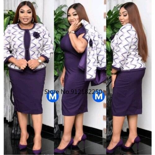 African Dresses for Women 2 Piece Set African Clothes Long Sleeve Coat Outwear Dress Sets 2021 Autumn Clothes Women