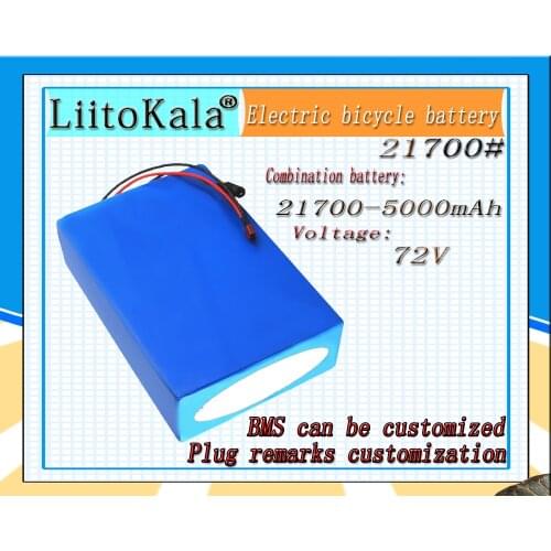 LiitoKala 20S 72V 20Ah 30Ah 40Ah 50Ah electric bike battery 21700 5000mAh cell 72V electric scooter lithium battery with BMS