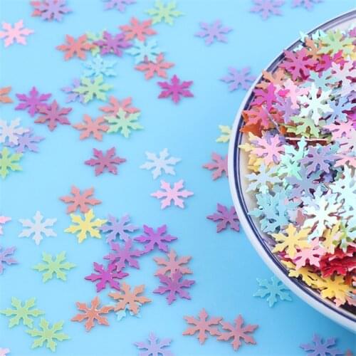 Sequin White Pink Color Lentejuela 10mm Snowflake Flower Sequins Paillettes Sewing Wedding Craft Women Garments Accessory 10g