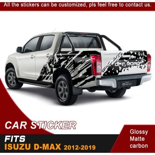 4x4 off road splash mud doodle 1 set 3 pcs car body back door vinyl graphics decals car stickers fit for isuzu d-max 2012-2018