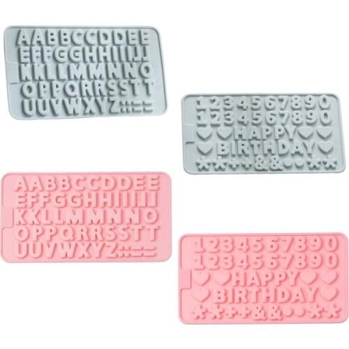 D7WA Letters Happy Birthday Fondant Mold Multipurpose for Baking Fondant Cake Crystal Epoxy Non-Stick DIY Mould Home Kitchen Bar