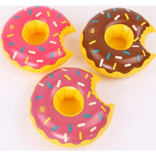 1pcs Donuts Drink Holder Water Fun Toy Swimming Pool Rafts Inflatable Floating Summer Beach Party Kids Phone cup Holders