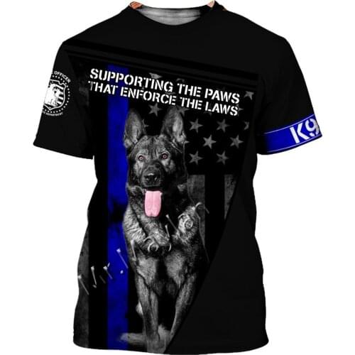 New Summer Men Short Sleeve Funny German Shepherd T-Shirt Harajuku Pet Print Boy Streetwear oversized Casual Tops Cool Man Tees