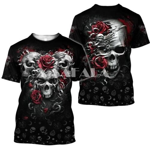 Summer Fashion Men Women Unisex T shirt Grim Reaper Skull Girl 3D Printed T shirts Unisex Harajuku shirt Casual Tee Tops-11