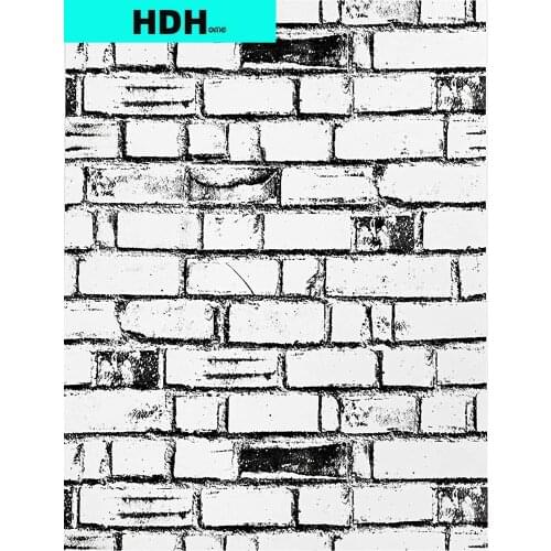 HDHome Brick Wallpaper Peel and Stick Wallpaper White Black Self Adhesive Removable Waterproof Vinyl Home Cabinet Decor