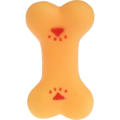 Pet Toys Bite Chew Squeaky Bone Dogs Cats Puppy Small Soft Rubber Teeth Training