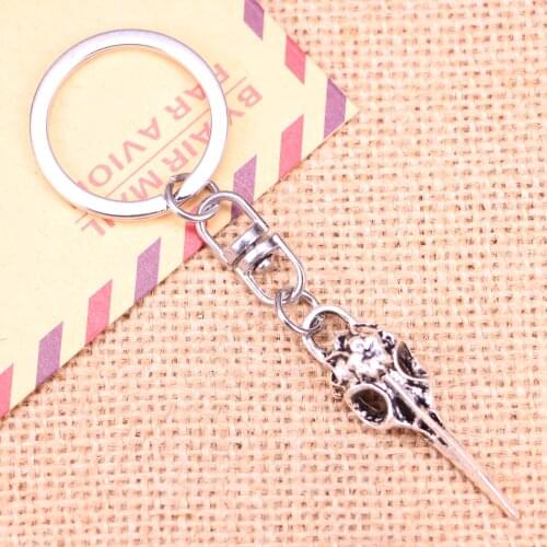 New Fashion Keychain 41x12mm skeleton bird dagger Pendants DIY Men Jewelry Car Key Chain Ring Holder Souvenir For Gift