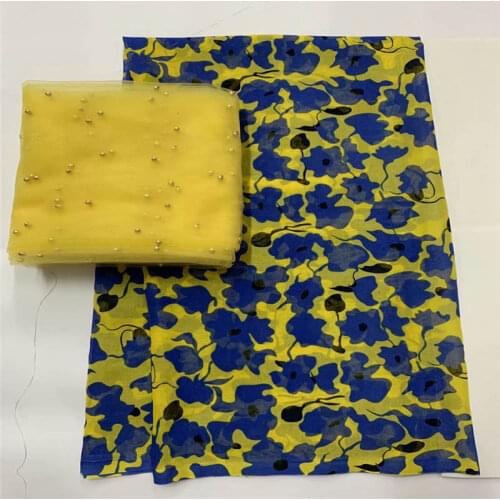 Latest design high quality 100% cotton african lace fabric 5+2 yards printed fabric for womens dress textile material.LO12183