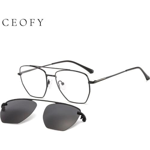 CEOFY 2021 New Retro Double Bridges Punk Sunglasses Fashion Gradient Eyewear Trending Hollow Optical Glasses Men Women