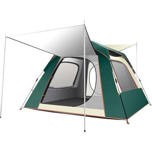 New fully automatic camping four-corner tent Outdoor screen camping tent Quick open single double four-sided tent