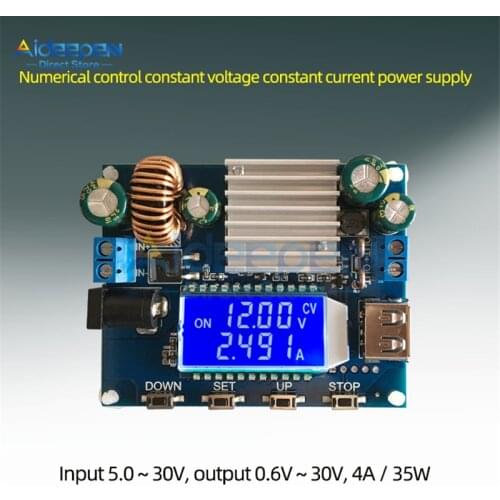 SK35L DC 0.6-30V 4A 35W 5V 6V 9V 12V 24V Boost/Buck CC CV Regulated Adjustable DC Power supply Module laboratory power supply