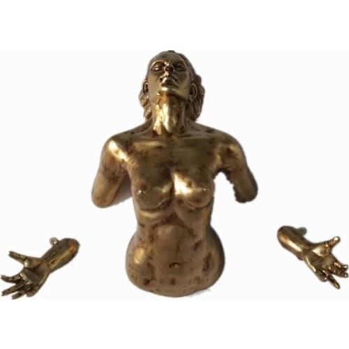 Sculpture artwork through the wall beauty girl figure wall wall decor bar beauty salon health hall background wall decoration