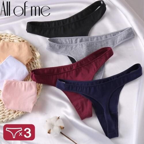 3PCS/Set Sexy Thong Women Panties Cotton Underwear Briefs Women G-String Female Underpants Lingerie Pantys Girls Femme Panties