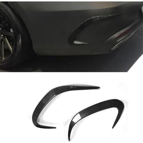 Carbon Fiber Rear Bumper Side Scoop Canards Fins for Mercedes-Benz S Class S550 S63 S65 AMG Sport Coupe 14 - 18 Not Cabriolet