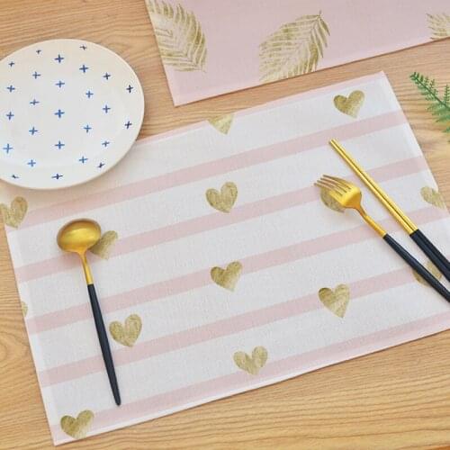 Universal Cover Towel Dining Table Decor Placemats Ins Pink Girly Heart Placemat Bird Love Placemat Dressing Table Cloth