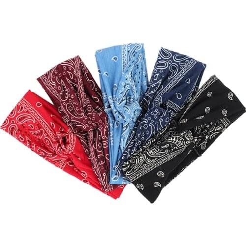 Bohemian Men Women Sweatband Sports Yoga Headband Running Hairband Cashew Flowers Outdoor Sport Headwrap Fitness Sports