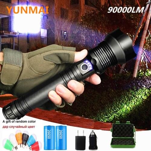 High Quality Tactical xhp70.3 Led Flashlight Usb Rechargeable 18650 or 26650 Battery Torch Waterproof Lantern Zoomable Aluminum