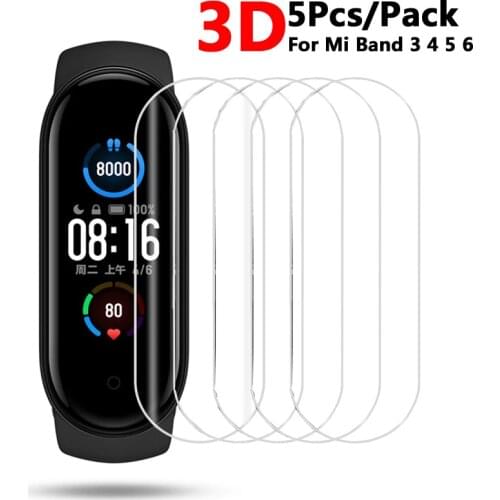 3D PET Curved Edge Full Soft Protective Film Cover For Xiaomi Band 3 4 5 6 Protector For Mi Band 6 Smart Watch Screen Protector