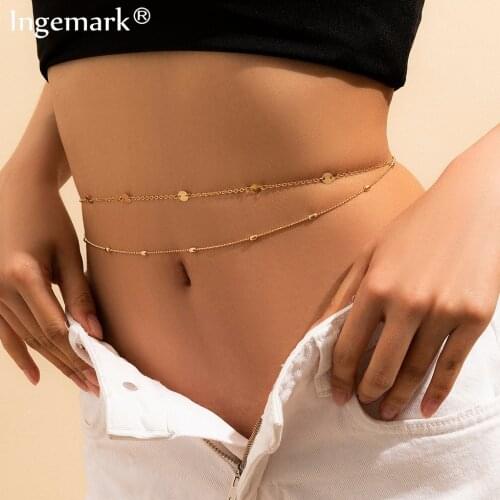 Summer Beach Metal Body Chain Waist Chain Accessories for Women Sexy Bikini Body Jewelry Belly Waist Chains Belt Waistband Gifts