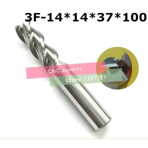 3F-14*14*37*100,HRC50,Carbide Square Flatted End Mill3flute milling cutter for aluminum endmill Carbide CNC End mill Router bits