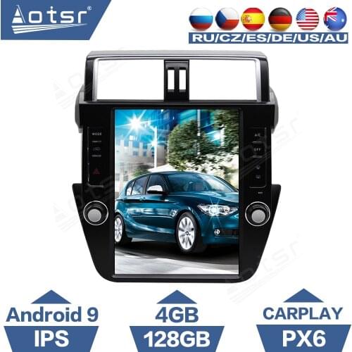 4+128G For Toyota Land Cruiser Prado 150 Android Radio 2014 - 2017 PX6 Tesla style Screen Car Player Carplay DSP GPS Navigation