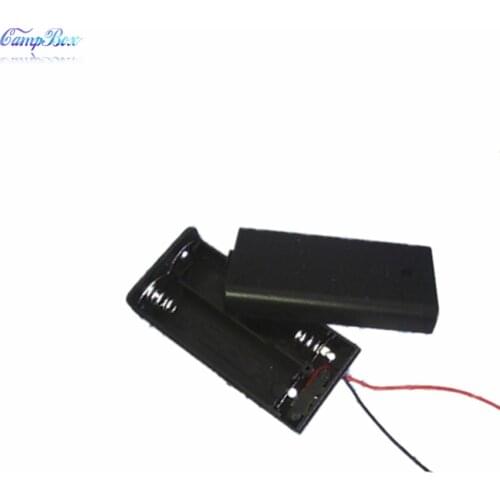 50Pcs 2xAA Battery Case Holder Socket Wire Junction Boxes With Wires, Switch&Cover