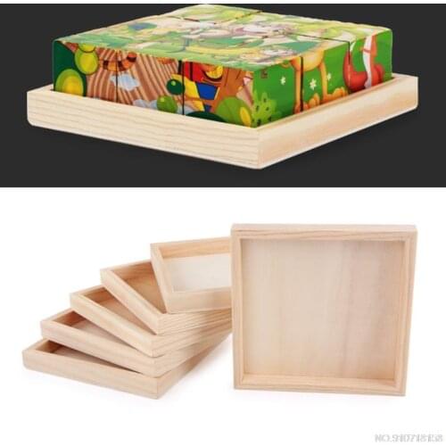 9 Puzzle Blocks Capacity Special Tray Hexahedral Painting Puzzle Wooden Chassis Pallet 3D Solid Puzzle Tray Au16 21 Dropship