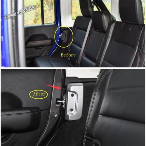 Lapetus Accessories Interior Inner Rear Seat Door Lock Buckle Frame Cover Trim ABS Fit For Jeep Wrangler JL 2018 - 2020 Colorful