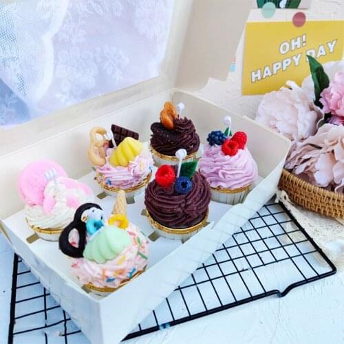 Handmade Scented Candle Creative Cream Cupcake Biscuit Marshmallow Aromatherapy Candles Birthday Holiday Party Home Decoration