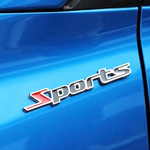 Auto Metal SPORT Premium Car Side Fender Rear Trunk Emblem Badge Decal Car Sticker 3D for BWM Audi Opel Toyota Honda Nissan 1Pcs