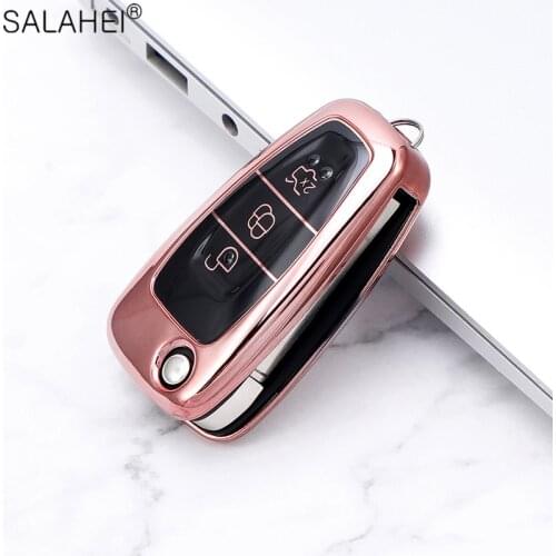 Fast Shipping TPU For Car Key Case For Ford Focus 2 3 MK3 ST RS Ecosport Fuga Escape Fiesta Fold Fey 3 Button Car Accessories