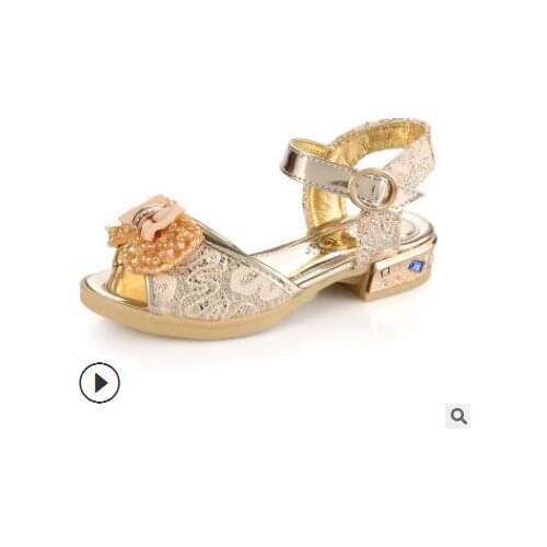 New Summer Style Children Sandals Girls Princess Beautiful Flower Shoes Kids Flat Sandals Baby Girls Shoes size 25-36