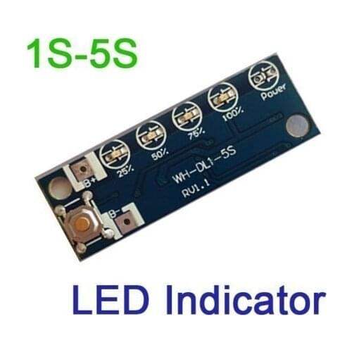 DYKB 1S 2S 3S 4S 5S Lithium Charging Battery Voltage Capacity Level LED Indicator charger display 18650 Li-ion batteries