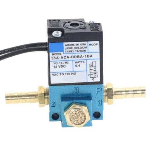 Solenoid valve 35A-ACA-DDBA-1BA with brass silencer for MAC 3 ports