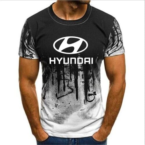 Gradient Mens T shirts hyundai Print T-shirt Summer Tops splash-ink Printed Male Casual Camouflage Short Sleeve tshirt