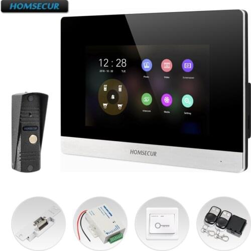 HOMSECUR 4 Wire AHD Video&Audio Smart Doorbell Electric Strike Lock Set Included BC011HD-S+BM716HD-S