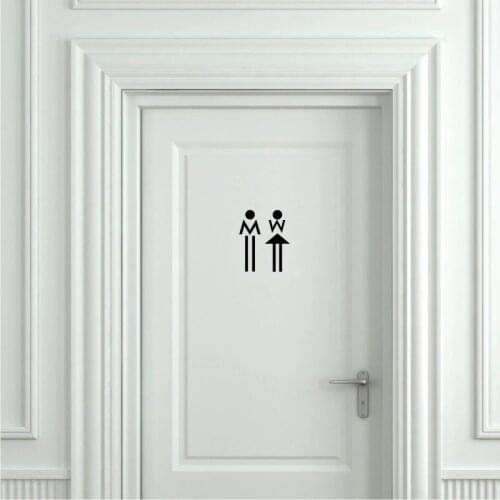 Personality Men Women Sign Toilet Doors Stickers Art Deco Vinyl Door Sticker 2WS0034