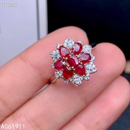 KJJEAXCMY fine jewelry natural Ruby 925 sterling silver new women ring support test exquisite
