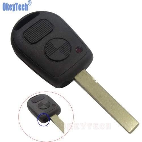 OkeyTech Remote Fob Case Replacement Car Key Shell 2 Buttons Key Case Cover Protection Fob for BMW E38 E39 E36 Z3 HU100 Blade