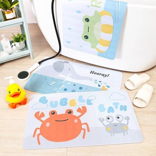 40*70cm Cute Cartoon Anti-Slip PVC Bath Mats With Sucker Bathroom Carpet Shower Pad Soft Massage Pad Multi-Color