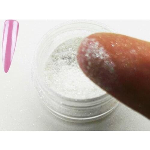 Crystal White Pearl Pigment Fine Pearlescent Powder Sparkling 1 Box Diamond Pearl Mermaid Powder 1g /jar +1 pcs sponge brush