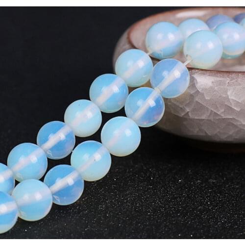 Natural Stone White Opalite Quartz Loose Spacer Round Beads For Jewelry Making Strand 15" 6 8 10 12mm DIY Bracelet Accessorries