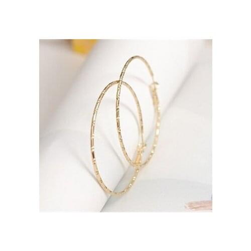 MANGOSKY Hot Sale Simple Designed Fashion Rose Big Hoop Earring For Women Gift Statement Jewelry Female Earrings