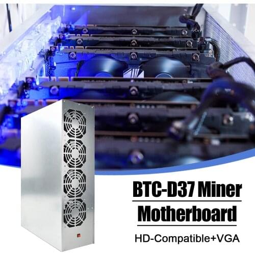 Miner Case Set BTC-D37 Chassis With 4 Fans Motherboard 8 Slots DDR SSD Mining Machine System For Mining ETH Ethereum